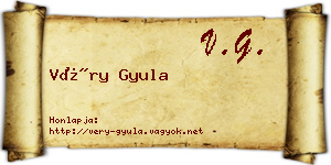 Véry Gyula névjegykártya